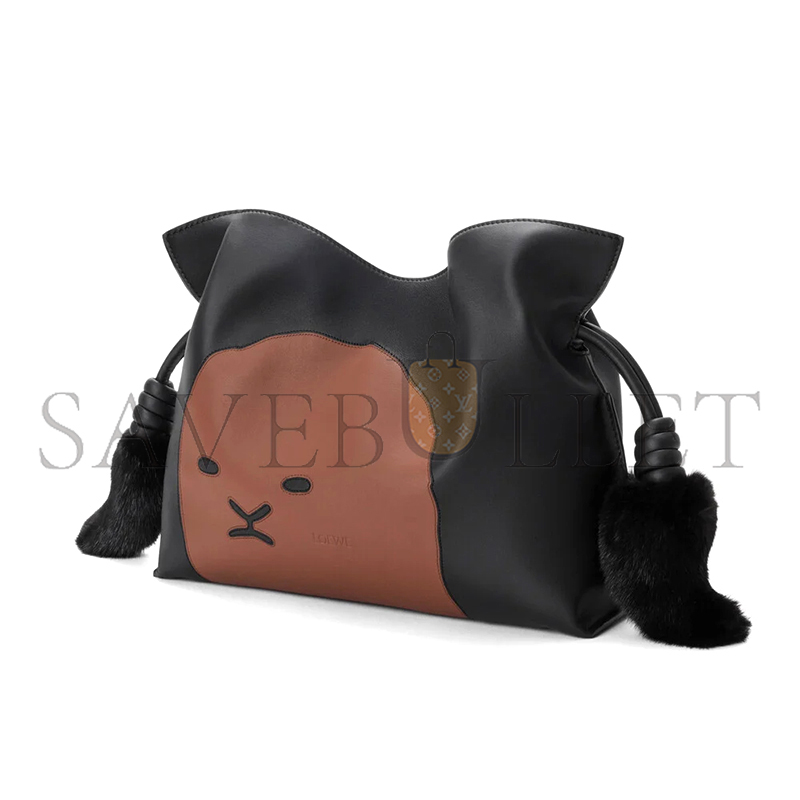 LOEWE MEDIUM LION INTARSIO FLAMENCO CLUTCH IN CALFSKIN A411FC1XF1 (30*24.5*10.5cm)
